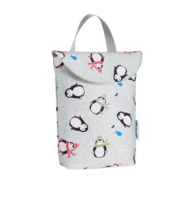 Penguin Multifunctional Baby Diaper Bag Organizer Portable Mummy Nappy Storage Bag Waterproof Printed Reusable Stroller Organizer - Цвет: Penguin