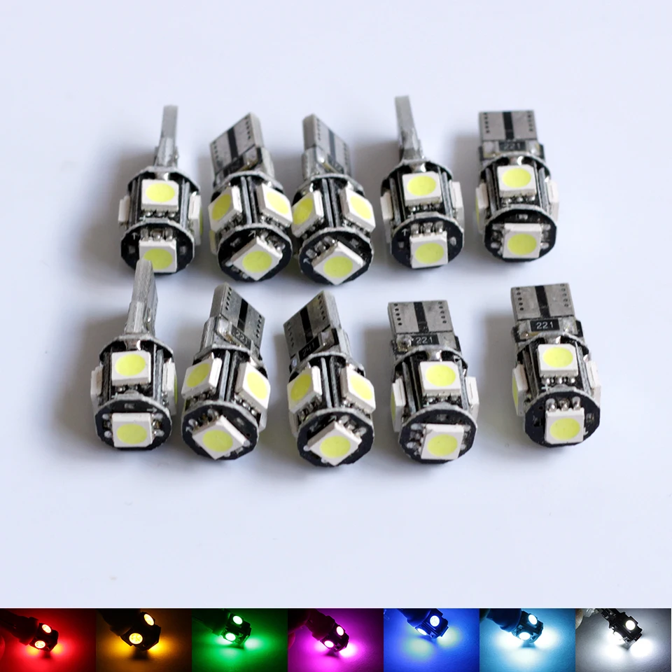 DXZ автомобильный светильник 10 шт. CANBUS Error Free T10 8 SMD светодиодный W5W 194 Супер яркая