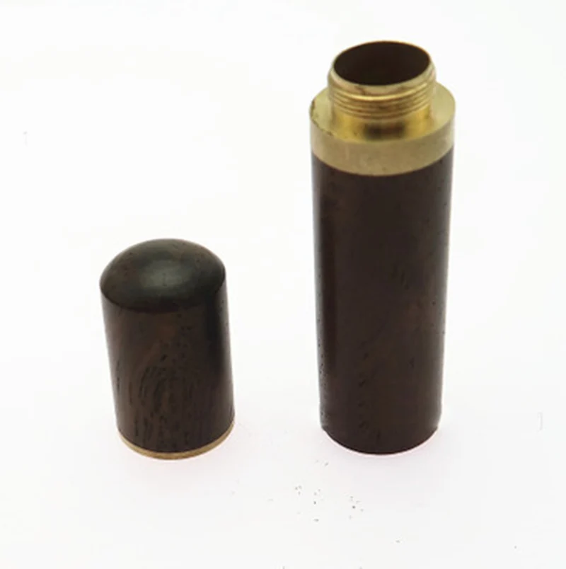 Dark brown 1 шт. ручные швейные иглы деревянная трубка вышивка, ремонт корпуса чехол прочный практичный из дерева коробка кожа вязание ремесло DIY - Цвет: Dark brown