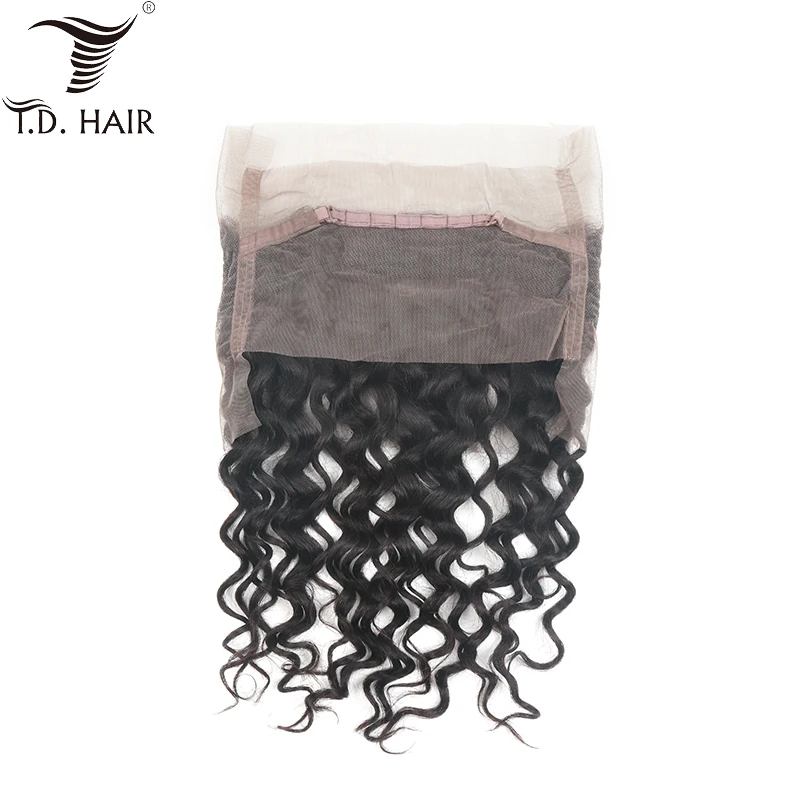 Tdhair перуанские Волнистые прямые выщипывающиеся 360 кружевные фронтальные пучки с