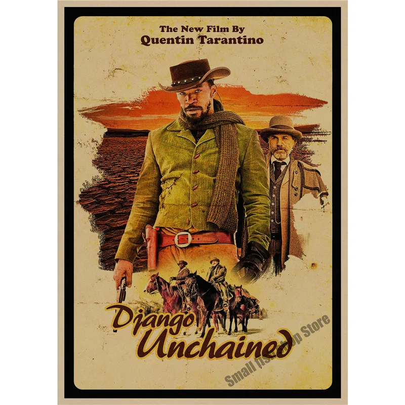 Темно-серый Django Unchained Квентин Тарантино ретро плакат, крафт-бумага, бумага для бара, кафе, домашний Декор, живопись, наклейка на стену - Цвет: Темно-серый