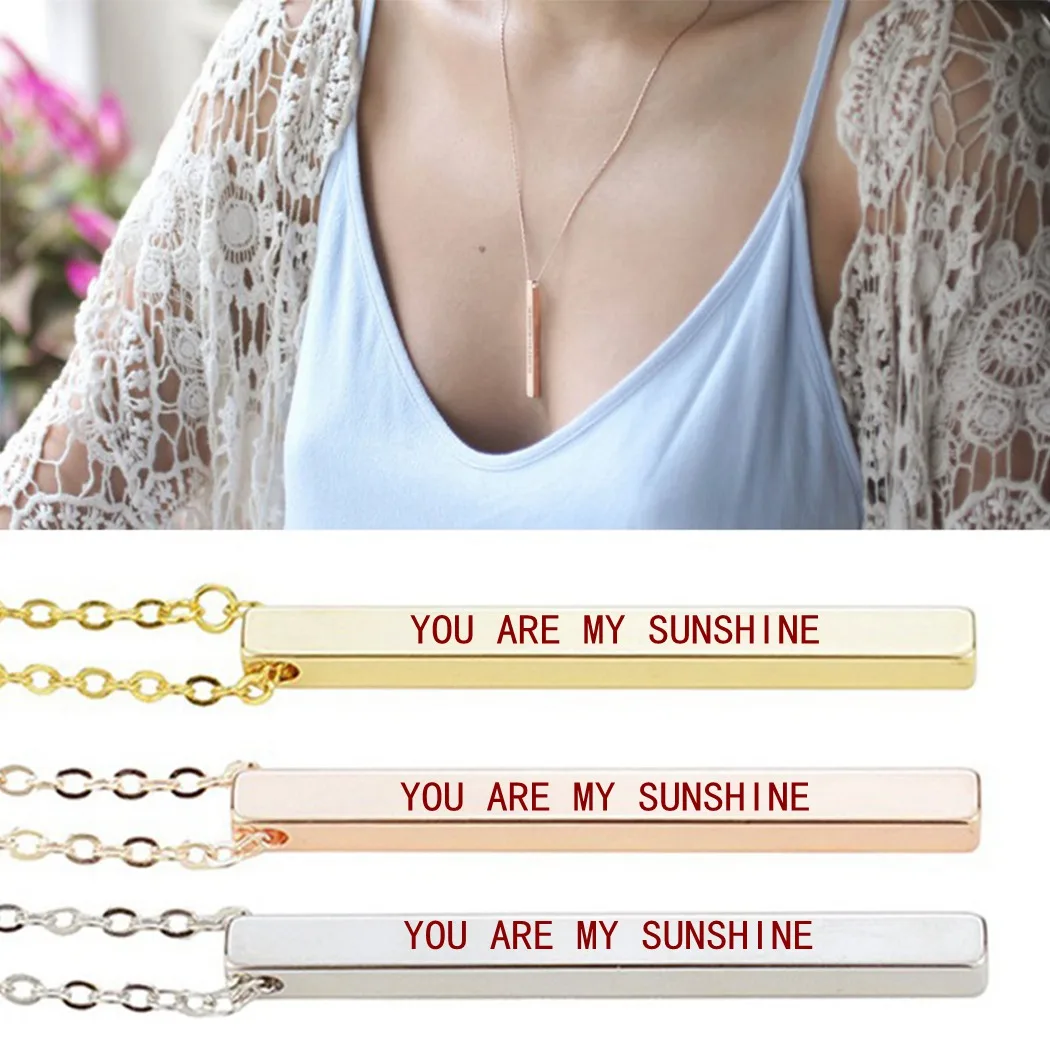 Романтическое ожерелье с подвеской в виде надписи You Are My Sunshine и надписью из
