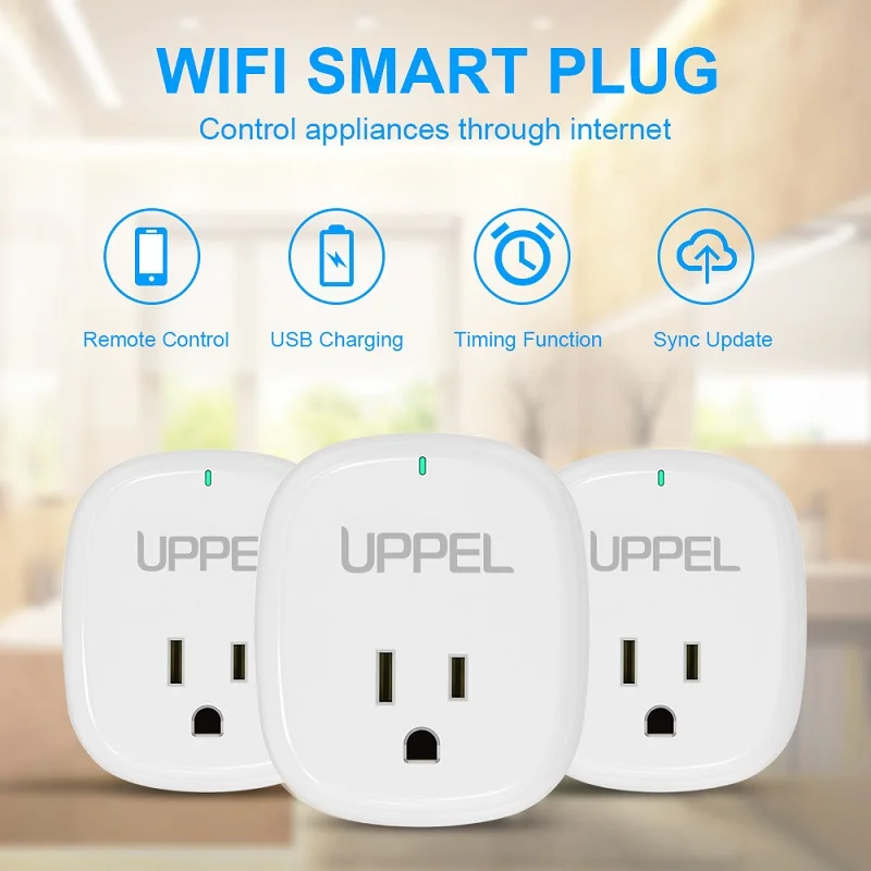 Wi-Fi умная розетка US Outlet USB зарядное устройство порты Smart Plug сроки переключатель