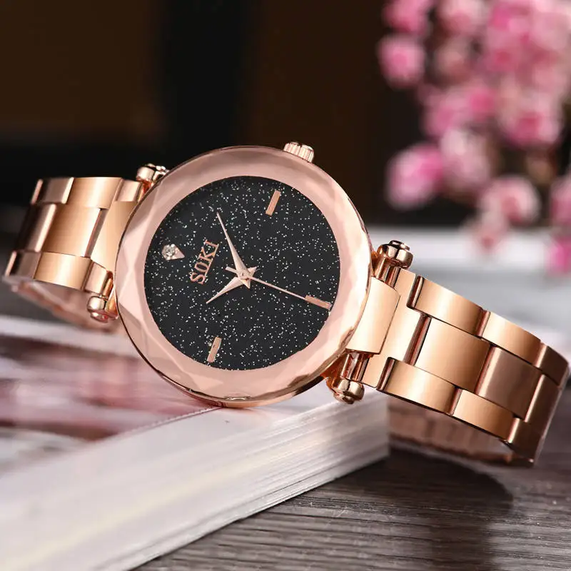 SOKI новые модные часы женские кварцевые со стразами relogio feminino наручные модельные