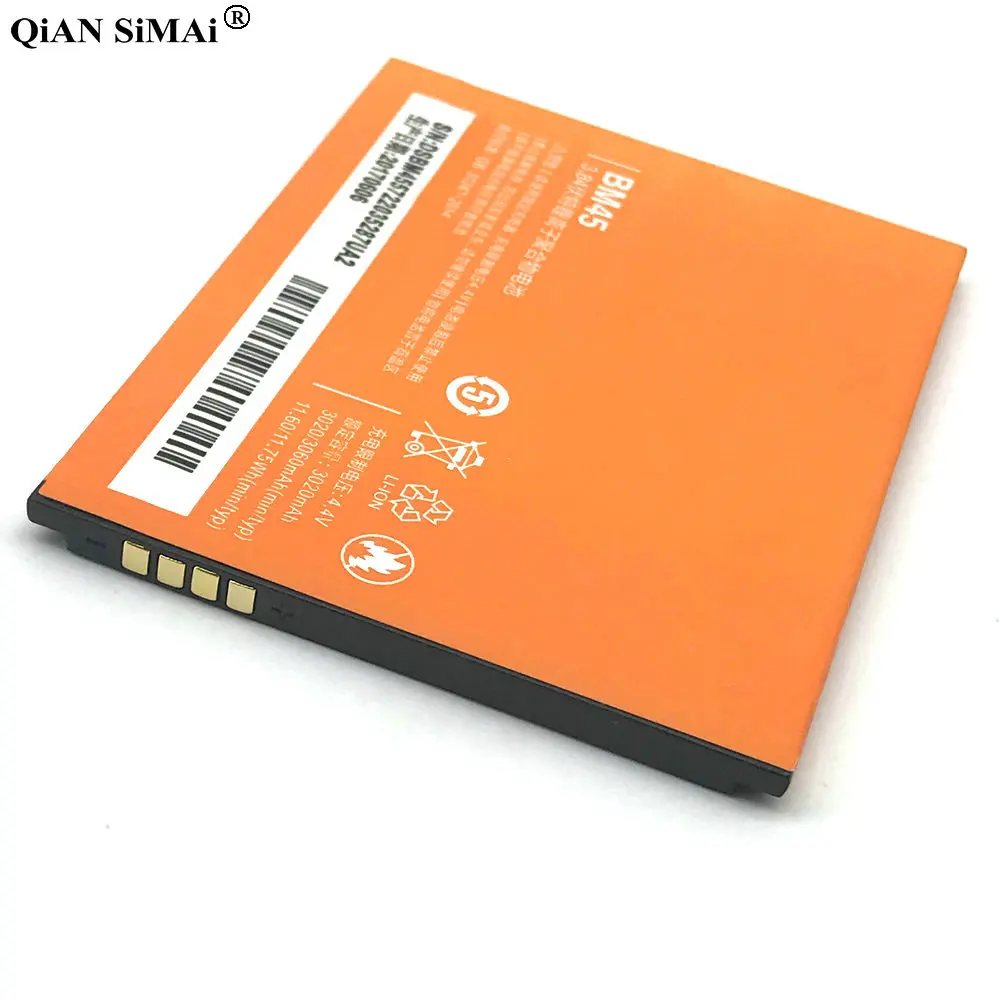 2 шт. BM45 3 8 в 3020 мАч Высококачественный аккумулятор для Redmi Note Hongmi note Мобильный