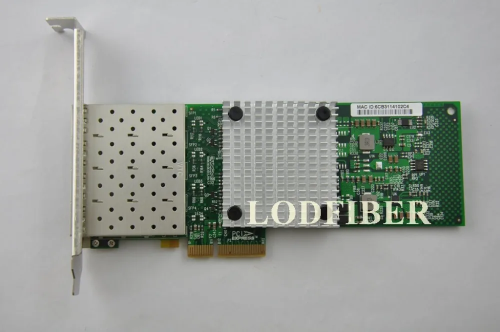 Адаптер для сетевого сервера INTEL I350 F4 Quad Port Fiber SFP Ethernet NHI350AM4 Nic от
