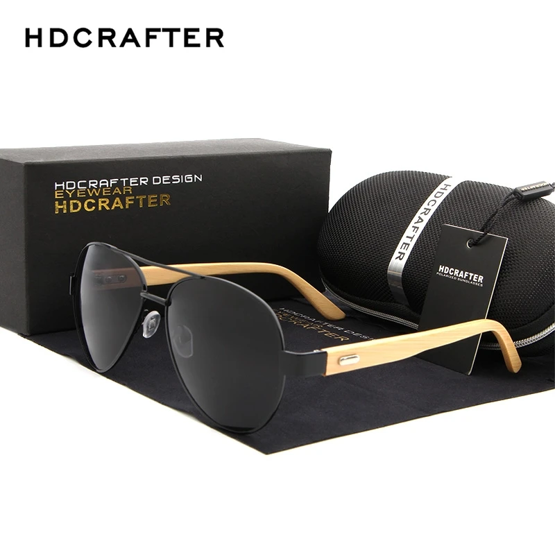 Солнцезащитные очки HDCRAFTER 2017 бамбуковые солнцезащитные брендовые дизайнерские