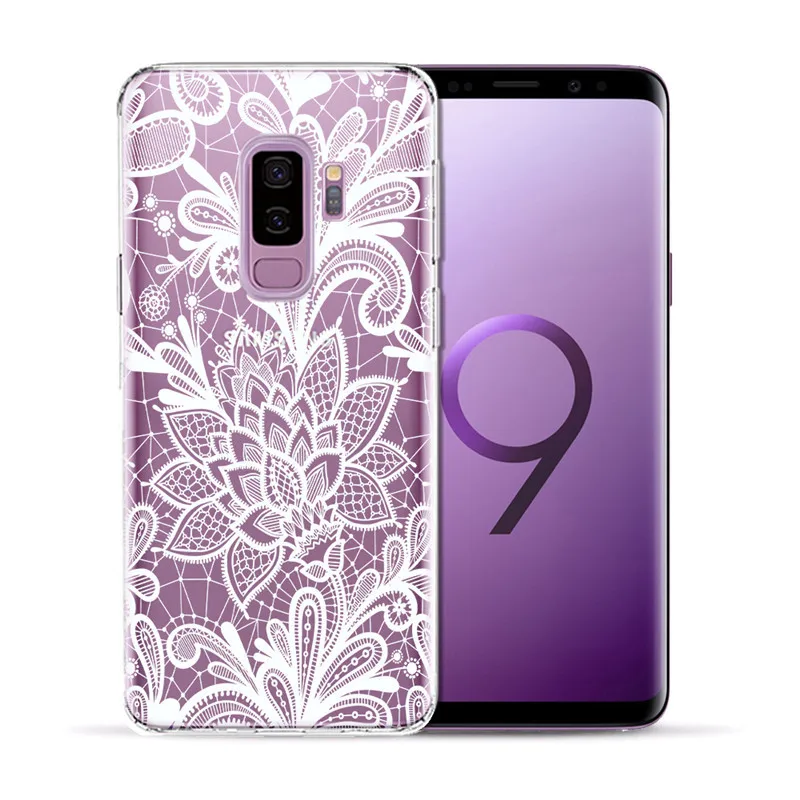 Белый сексуальный кружевной Цветочный Мягкий чехол из ТПУ для Samsung Galaxy S5 Mini S6 S7 Edge