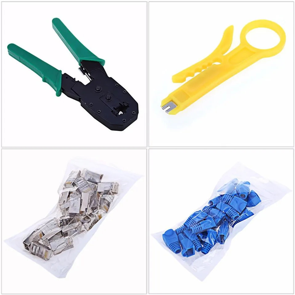 Набор для обжима кабеля тестер компьютерных кабелей Ethernet RJ45 RJ11 Cat5 Cat6 |