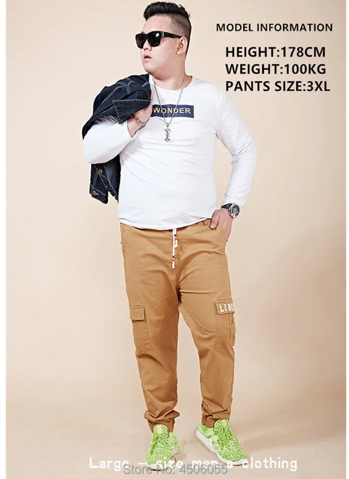 Мужские спортивные штаны для бега, мужские брюки-карго s Cargo Erkek Pantolon Homme, хлопковые комбинезоны 5XL 6XL 8XL, черные рабочие брюки