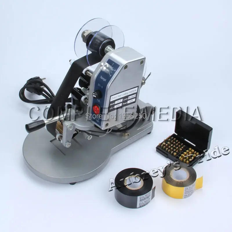 Ручная горячая штамповка машина для нанесения кодировки + 2 рулона черная Золотая