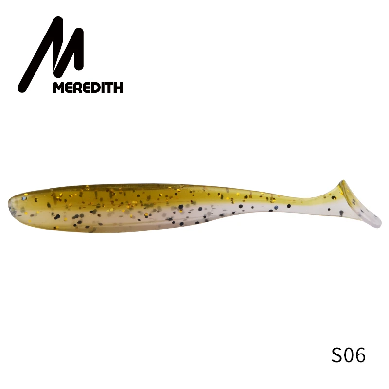 Классические мягкие приманки Meredith Easy Shiner, 10 см/4,8 г, 7 шт./лот, плавающие приманки, искусственные силиконовые приманки, рыболовные снасти, рыболовные приманки - Цвет: S06