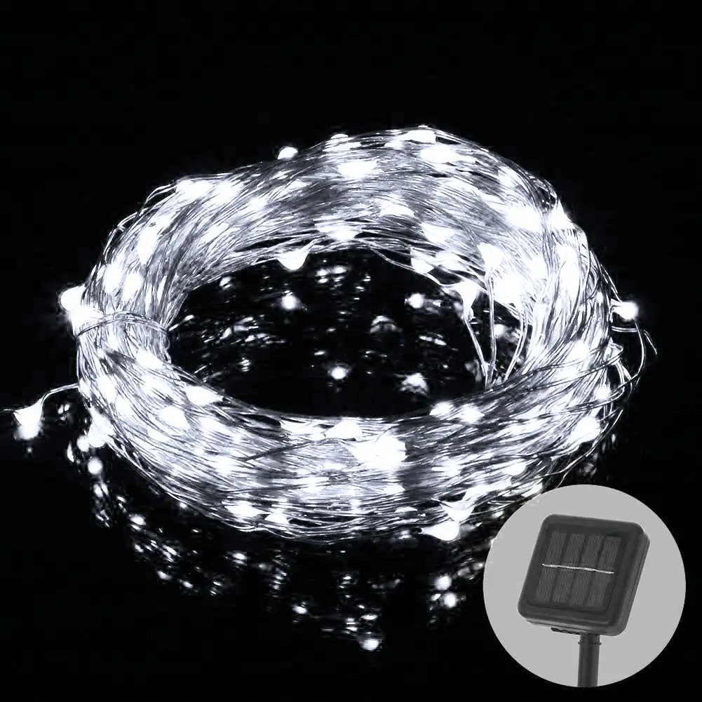 IP68 садовая 10 м 100LED солнечная медная проволока Водонепроницаемая Звездная струна