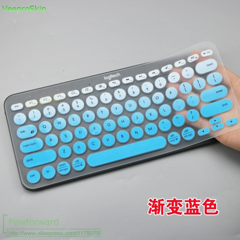 fadeblue Для клавиатуры logitech K380 K 380 Bluetooth, многофункциональная Механическая Защитная силиконовая клавиатура, защитная пленка - Цвет: fadeblue