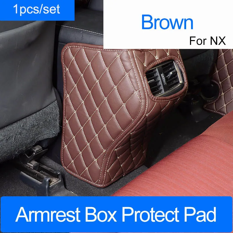 For NX Brown 1Pcs QHCP автомобильный подлокотник коробка анти-кик мат задняя защита сиденья коврик детский анти-кик коврик подходит для Lexus ES200 250 NX200 300 RX300 450H - Название цвета: For NX Brown 1Pcs