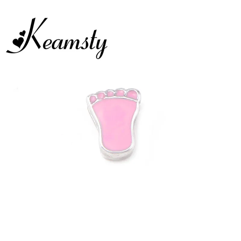 Keamsty 3pcs Pink Toes 8mm Keeper Slide Charms for Women Stainless Steel Mesh Leather Bracelet Making Personalized | Украшения и