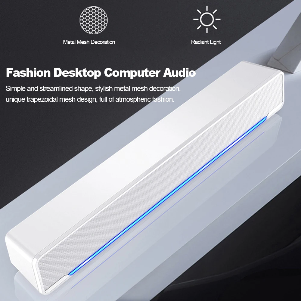 SADA V-196 USB Проводная компьютерная колонка, стерео сабвуфер, мощный музыкальный плеер, басовый объемный звук, 3,5 мм аудио для ПК