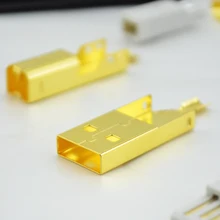 Набор позолоченных штекеров USB A + B типа сделай сам кабель Сделано