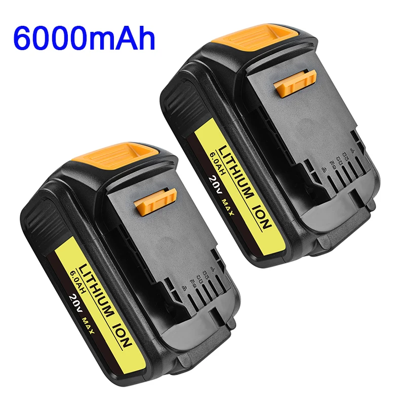 Bonacell 2 шт. 6000 мАч 20V Макс литий-ионная аккумуляторная Батарея для Dewalt DCB200 DCB204 DCB101 DCF885 DCD980 DCB181 DCB182