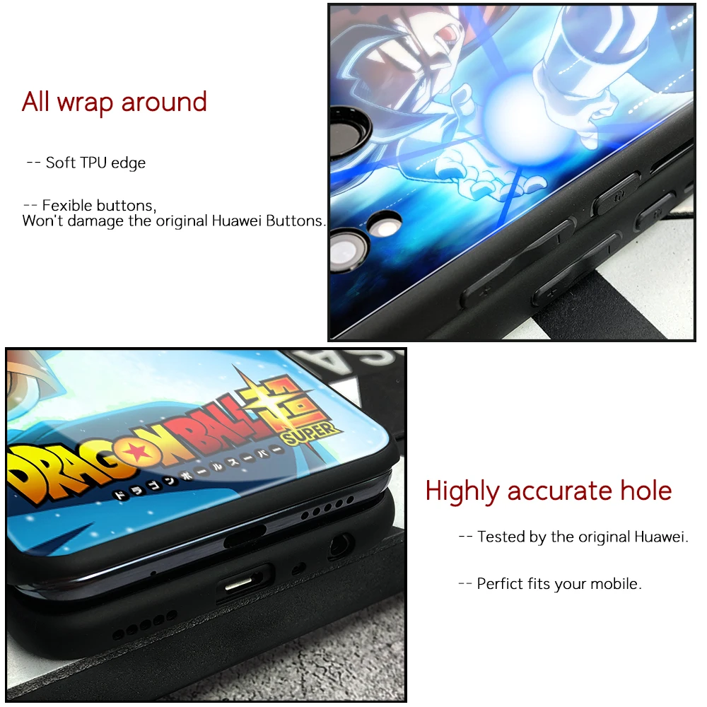 Для huawei P20 Lite чехол Супер Saiyan Dragon Ball чехол из закаленного стекла для huawei Note 10 mate 9 10 Pro P10 P20 Honor V9 V10 Play