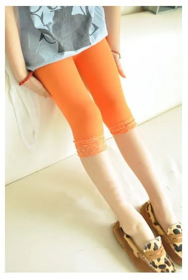 

Summer Kids Girls Leggings Pants Lace Patchwork Leggings Five Pants Girl Skinny Trouser Children Leggings Dance Pants Girls Pant