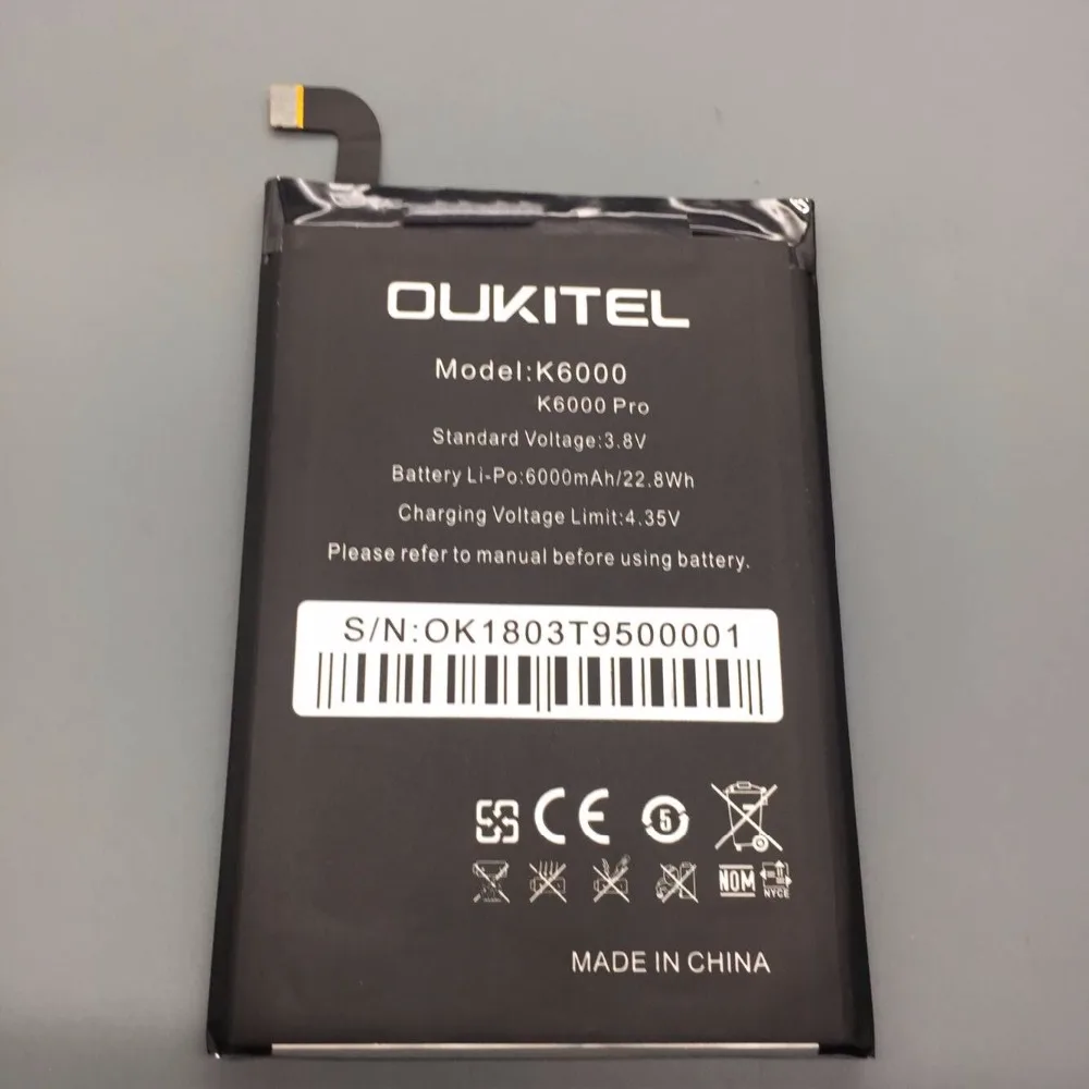 Новинка для Oukitel K6000 Pro батарея замена оригинальная большая емкость 6000 мАч