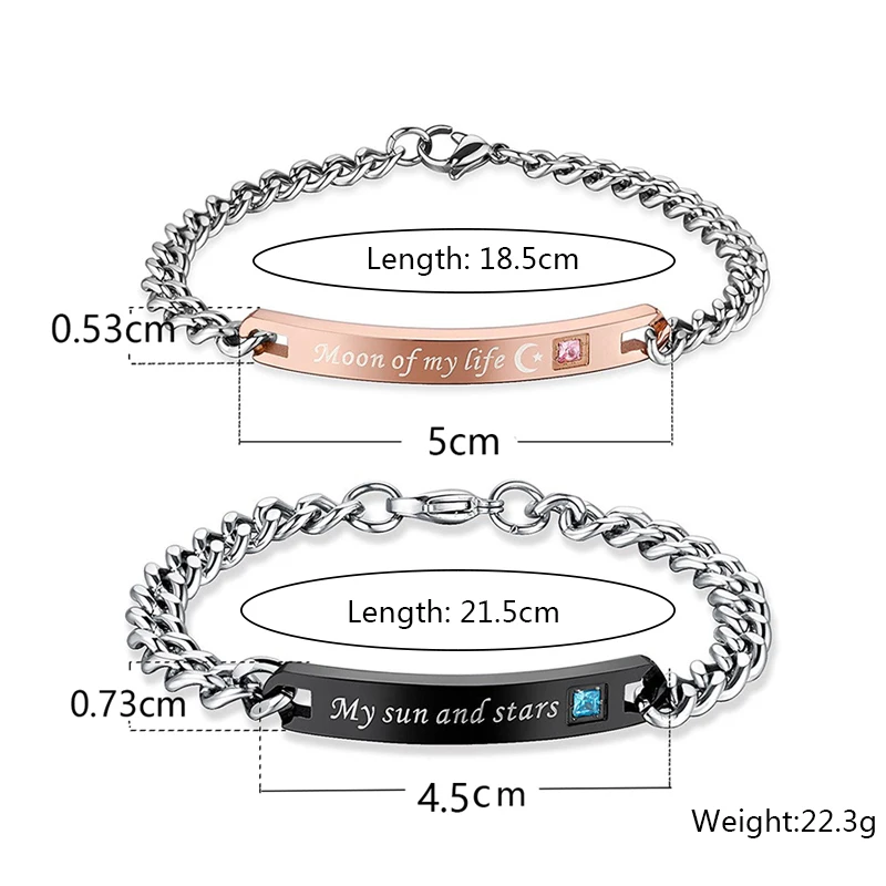 Jiayiqi модный браслет из нержавеющей стали для пары уникальный подарок влюбленных