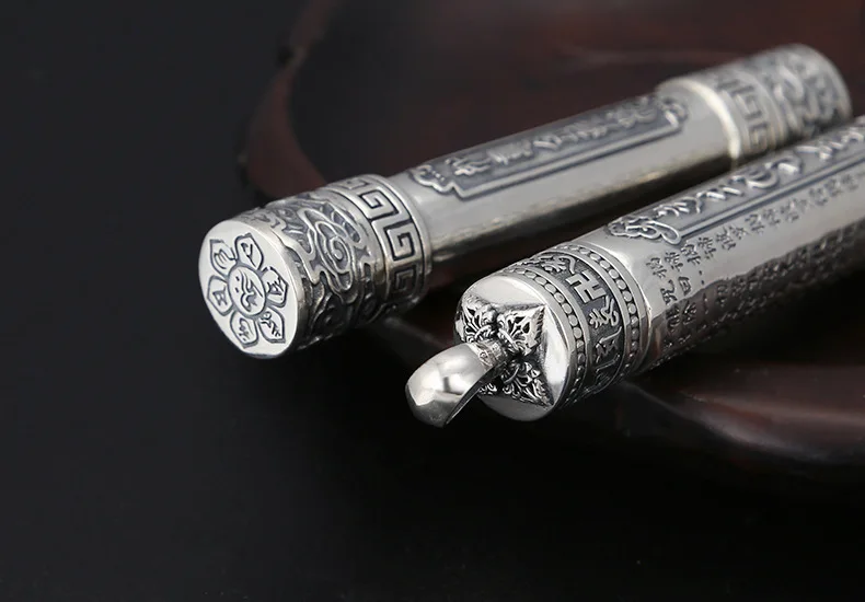 925 пробы серебро украшения тайские серебряные Ruyi Золотое кольцо Stick Шесть Слово мантра зарядки прикуривателя Для мужчин кулон