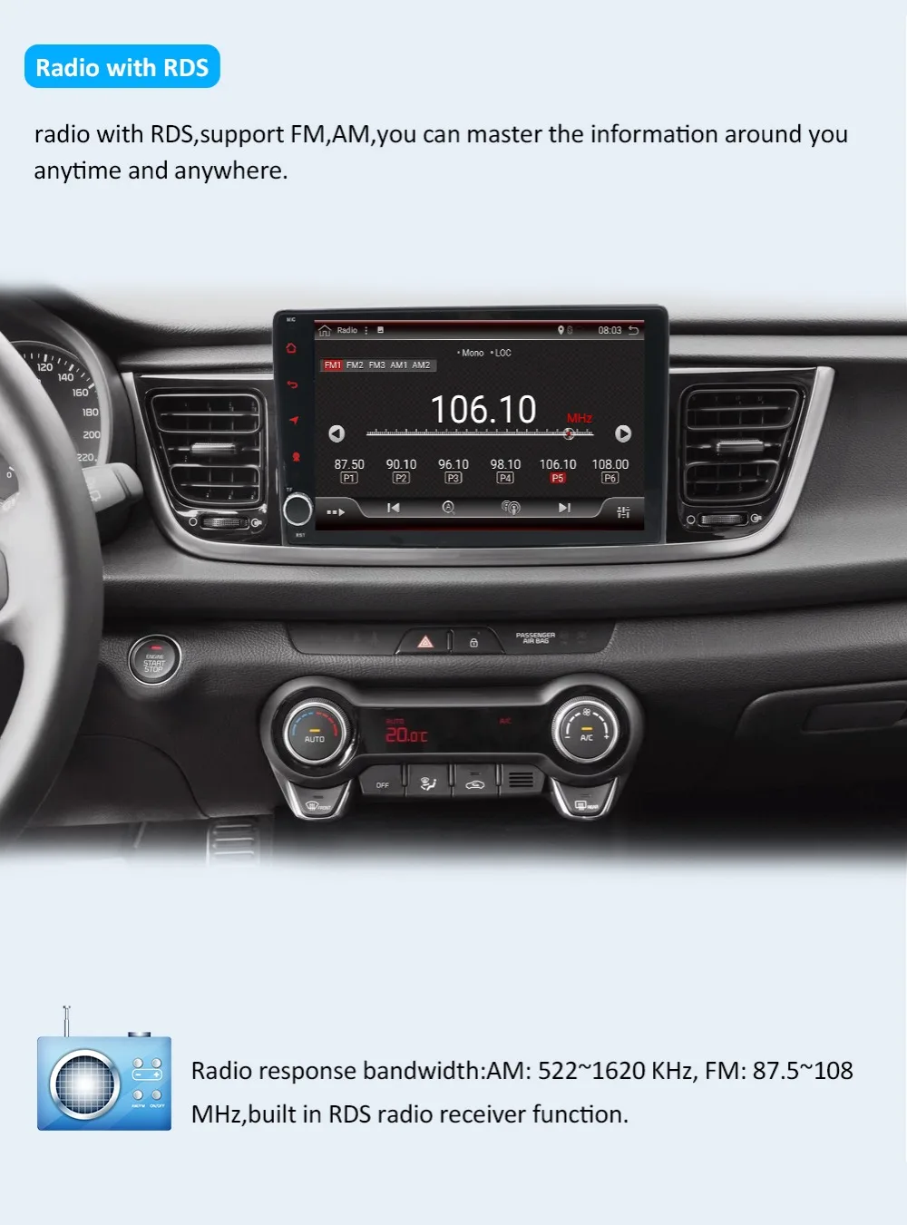Новейший BOSION 1DIN Android 9,0 Восьмиядерный 2G+ 32G Автомобильный dvd-плеер gps Navi для KIA RIO радио мультимедиа Satnav головное устройство стерео BT