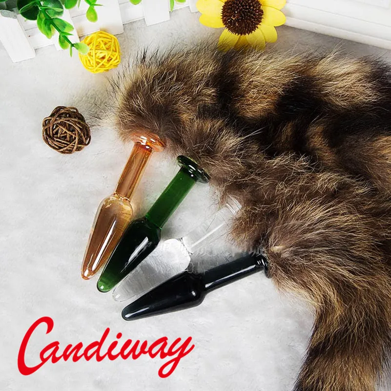 Стеклянные собачьи хвосты лисий хвост Анальная пробка секс-игрушка секс-товары