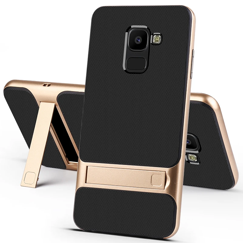 Для Samsung Galaxy J6 чехол J600F J600G PC + TPU для On6 2 в 1 роскошный Держатель подставка защитный