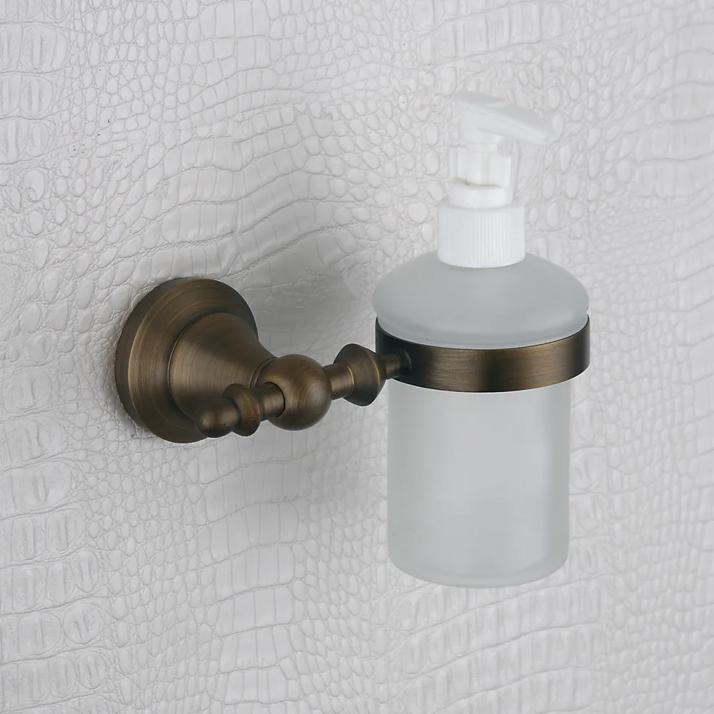 Soap Dispenser Настенное крепление аксессуары для ванной комнаты античная латунь коллекция полотенец бар кольцо бумага держатель туалетной щетки пальто крюк для ванной мыльница - Цвет: Soap Dispenser