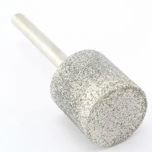 Цилиндрическая головка цилиндрического крепления с алмазным покрытием, 25 мм, 1 дюйм, абразивное бит 80, грубый хвостовик 14 дюйма, камень для скульптурирования