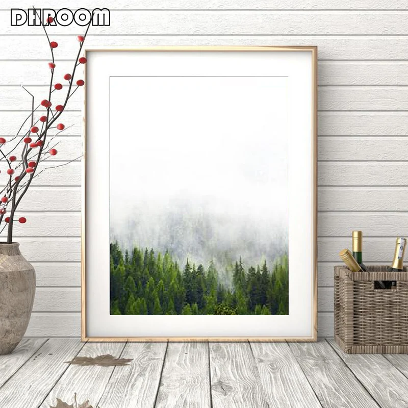 Настенные плакаты DHROOM в скандинавском стиле с изображением лесного пейзажа