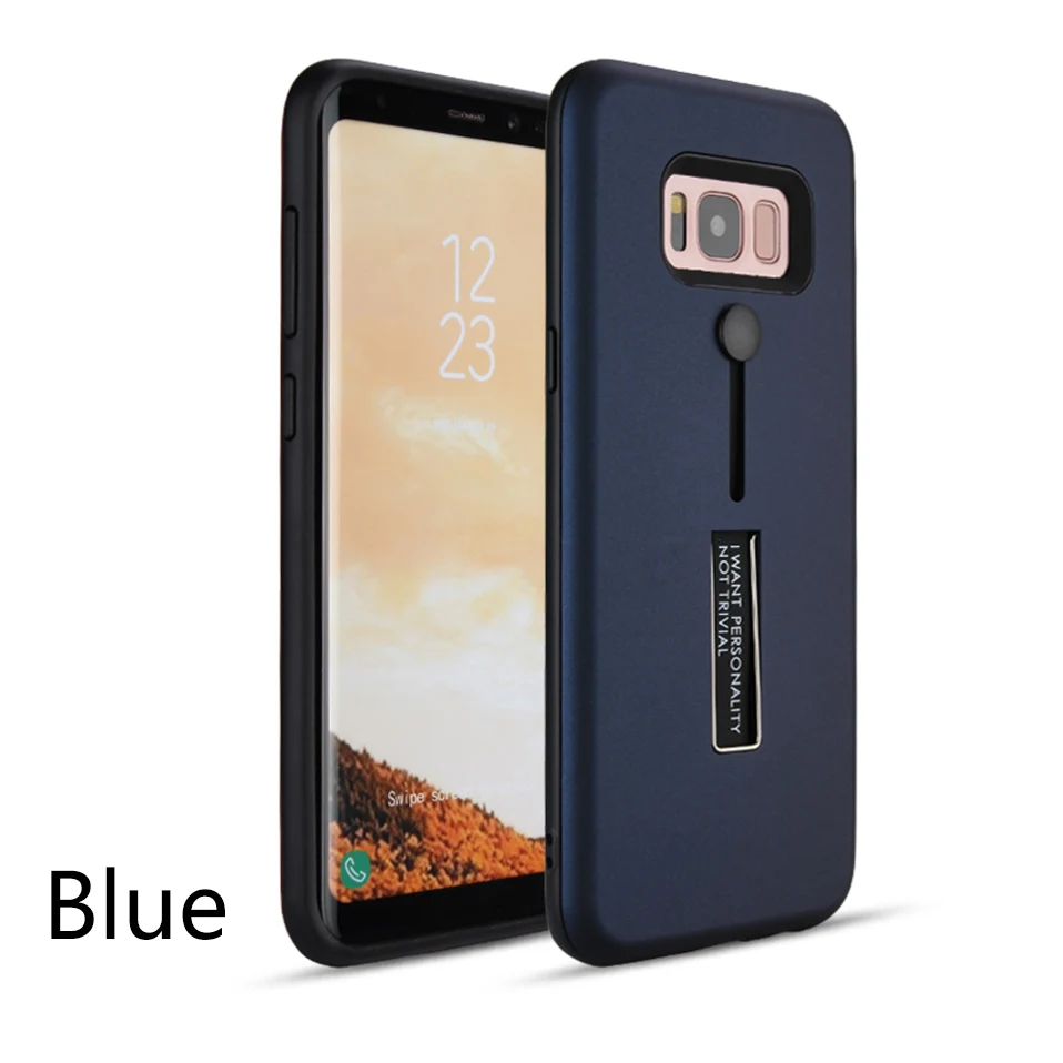 TPU+PCRing Button Phone Cases For Samsng A320 A520 A720 Shockproof Kock Stand Samsung A8 2018 A6 PLUS Case |
