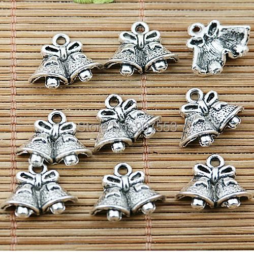 

30pcs tibetan silver tone Christmas bells charms EF1734