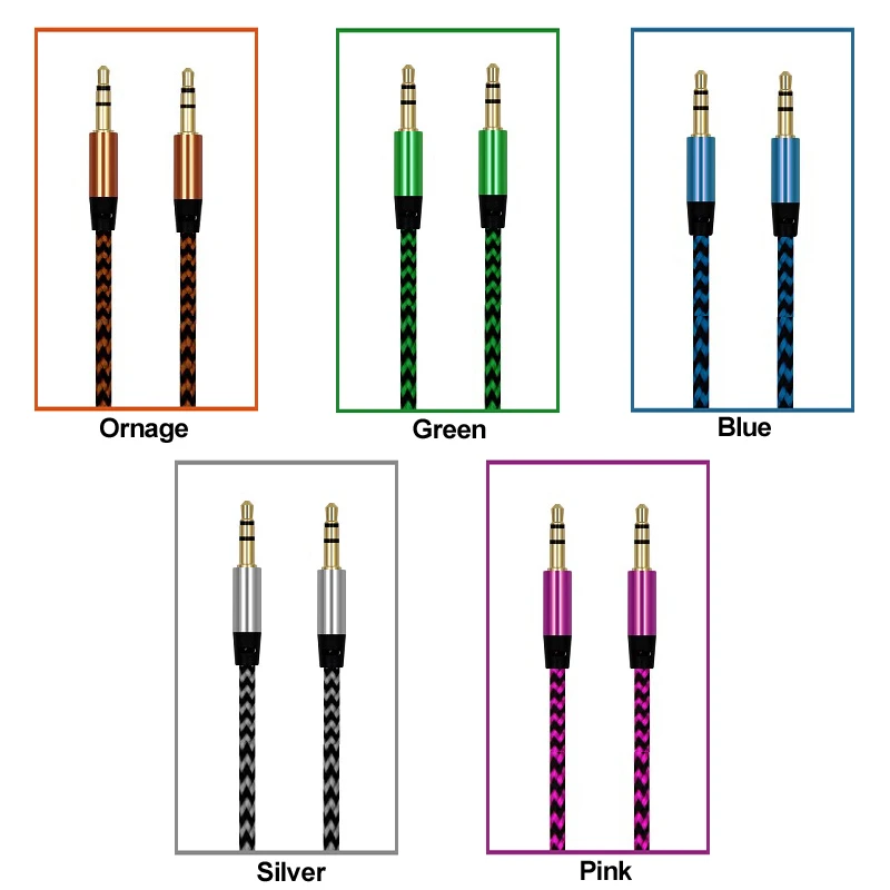 Многоцветная нейлоновая аудиокабель 3 5 мм с разъемом папа-папа стерео