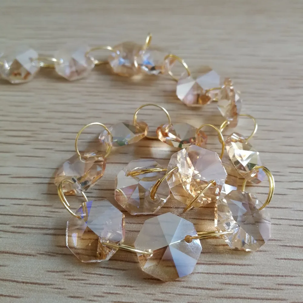 14 мм 5 метров Хрустальная гирлянда цвета шампанского для рождественских елок