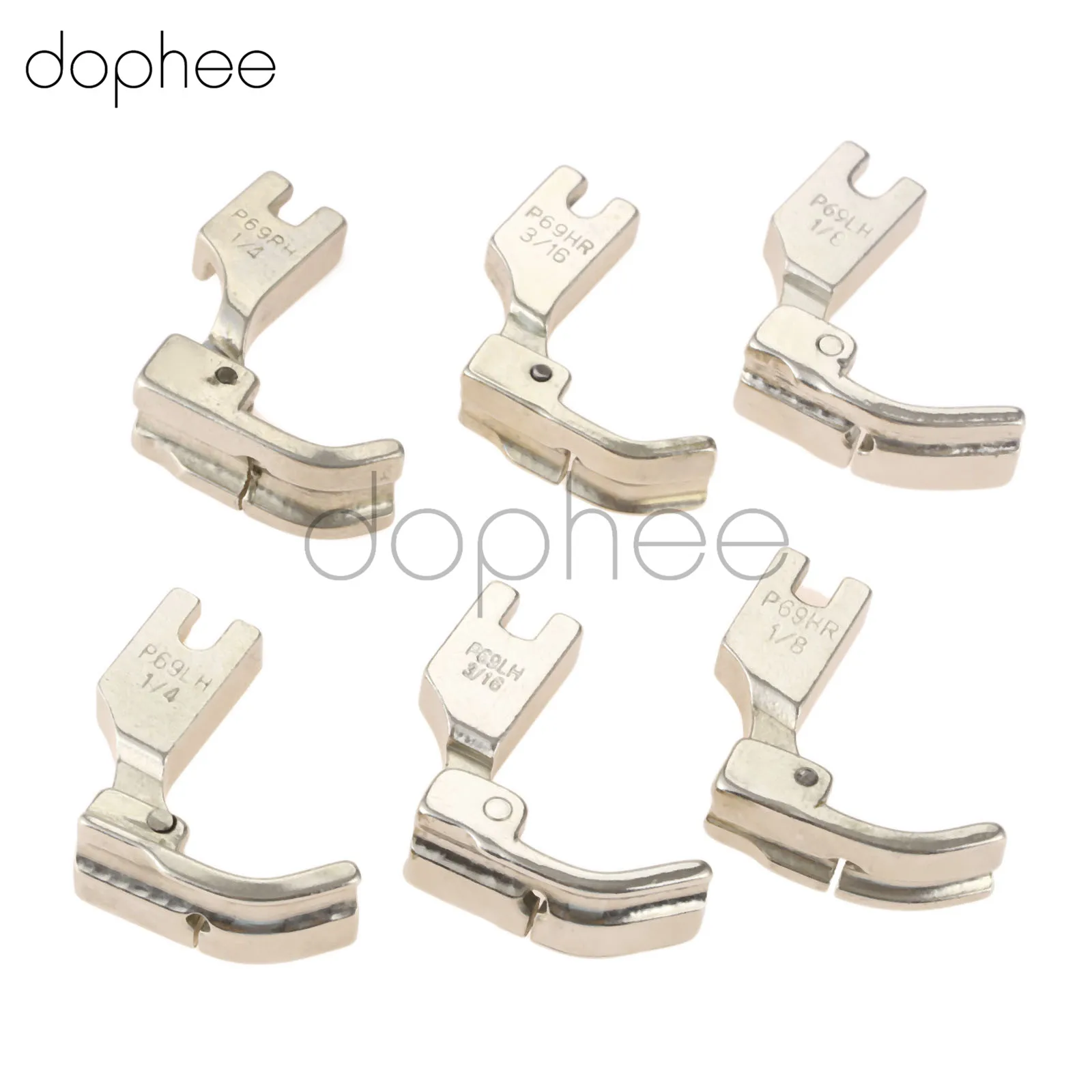 

dophee 1pcs Sewing Machine Piping Cording Presser Foot P69LH P69RH Series Multi-Size Left Right Side For Brother Singer Juki