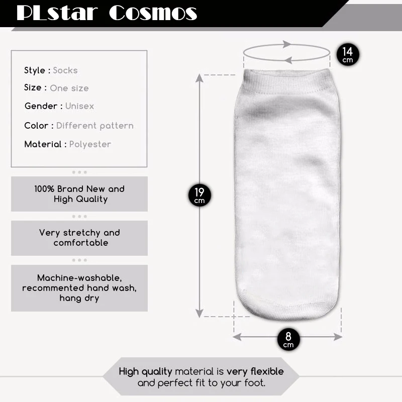 PLstar Cosmos 3D напечатаны карты игры герои силы и волшебные милые хлопковые короткие носки для женщин женские корейские носки Харадзюку