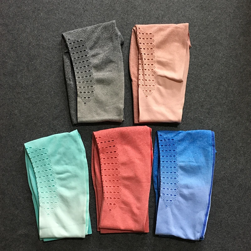 Бесшовные ombre booty scrunch спортивные Леггинсы колготки для спортзала леггинсы с