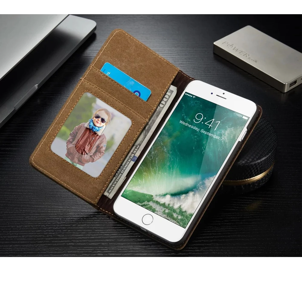 Джинсовый чехол для iPhone 7 8 Plus кошелек 6 6s Фолио Магнитный держатель карт сотовый