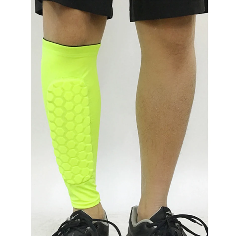 1 Piece Yellow Стоящий 1 шт. сотовый голень защита профессиональные спортивные футбольные щиты футбольные леггинсы Shinguards ноги рукава защитное снаряжение - Color: 1 Piece Yellow