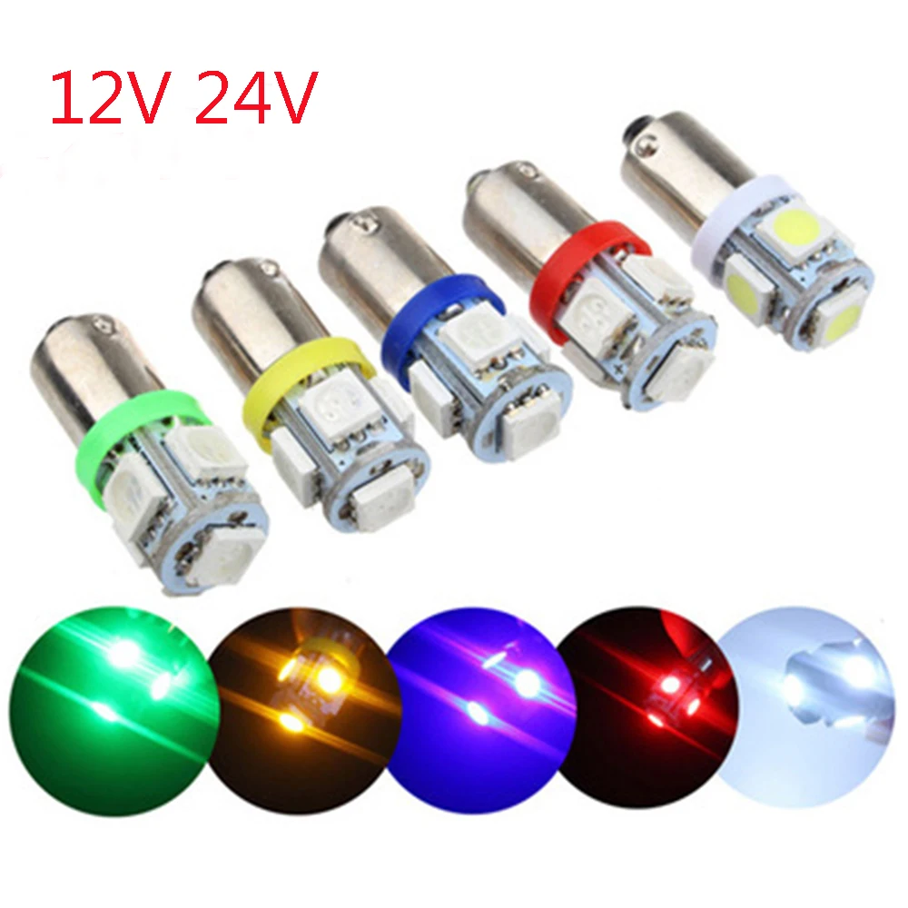 

YSY 10pcs BA9S 5050 5SMD led H6W T11 T4W 5smd Car Vehicle Lamp Auto Bulb turn light white pink ice blue red 12V 24V