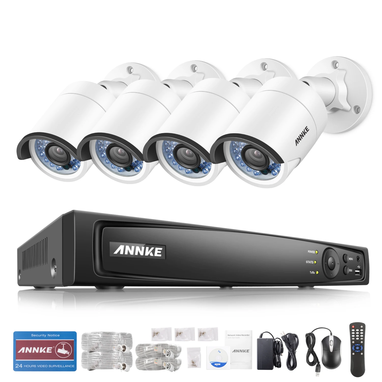 ANNKE 4CH HD 6MP POE NVR 4 шт. 2MP IP камера сеть PoE наружная Всепогодная умная ИК VCA домашняя
