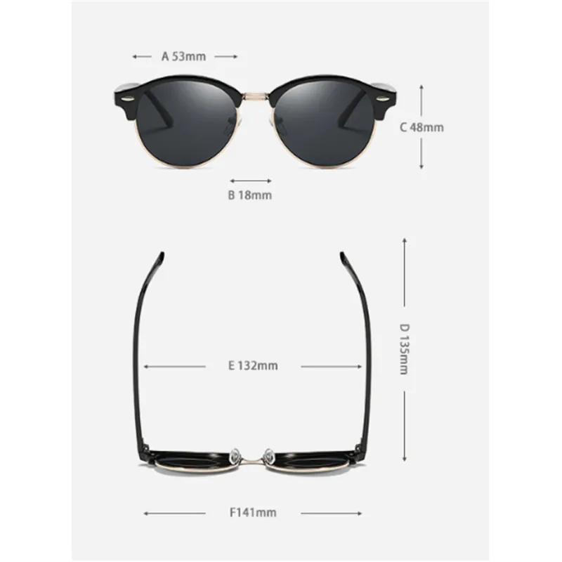 Мужские солнцезащитные очки FML дизайнерские поляризационные в полуоправе для