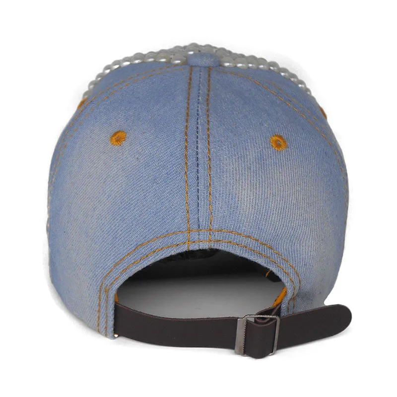 2020 модная бейсбольная кепка жемчужные стразы полями Женщины Snapback шапки джинсы в