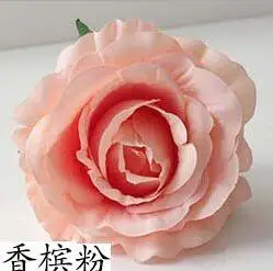 Champagne Pink 7 шт. большой искусственный цветок розы головы Шелковый цветок настенный Декор Флорес фон DIY дорога светодиодные декорации, свадебное украшение розы Цветочные - Цвет: Champagne Pink