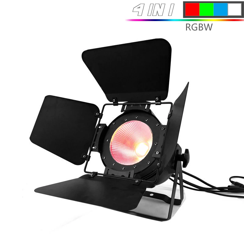 LED 100W RGBW Светодиодный 200 Вт COB светодиодный Par алюминиевый сплав с дверцами сарая холодный или теплый белый 2в1 освещение лампы DMX для сценический эффект DJ дисдисдисдисdj - Цвет: LED 100W RGBW