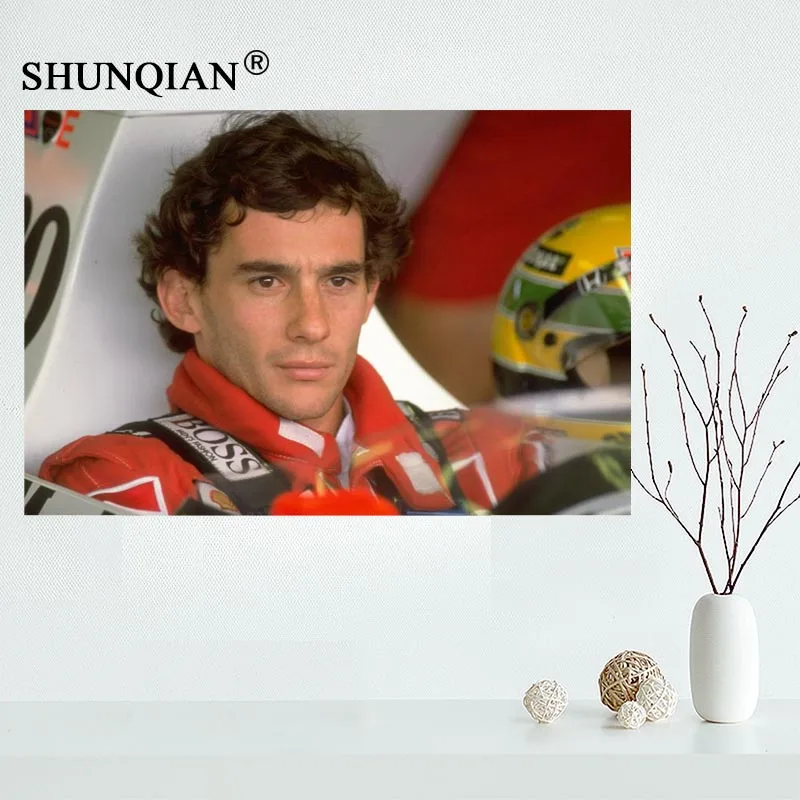 Красивый индивидуальный холщовый постер Айртон Сенна рисунок искусство